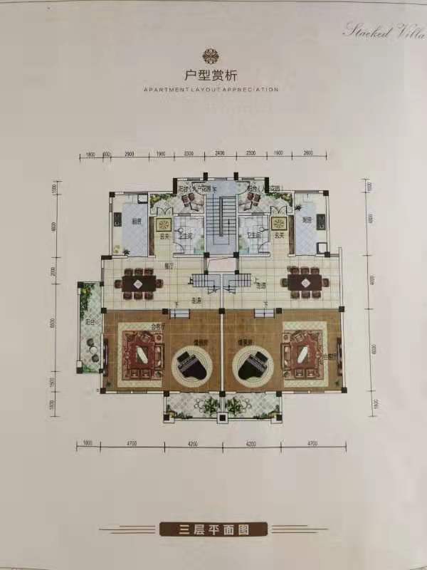 复式叠墅（上叠1楼）